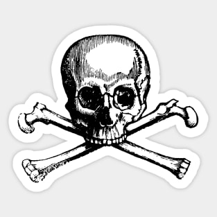 Pirate Skull and Crossbones in black - AVAST! Sticker